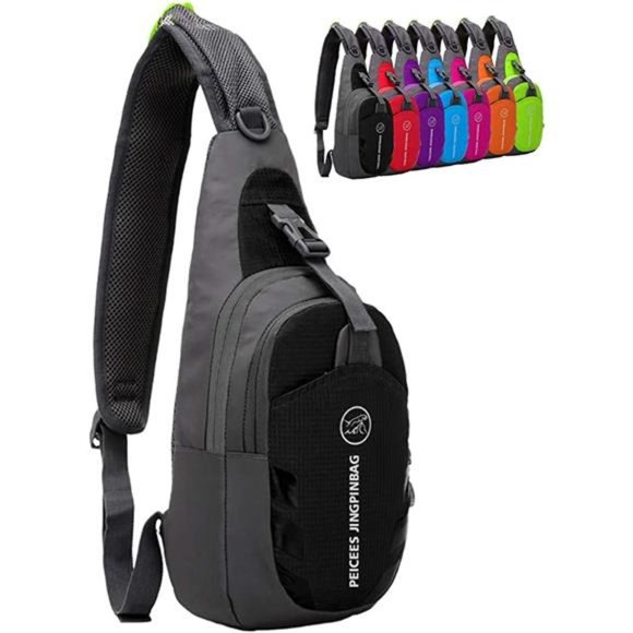 Peicees Water Resistant Sling Bag Crossbody Chest Pack One shoulder Backpack - Picture 1 of 7